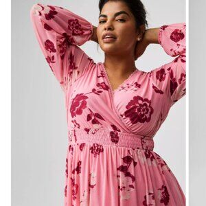 NWT Torrid Stretch Mesh Surplice Long Sleeve Babydoll Top ~ Size 3